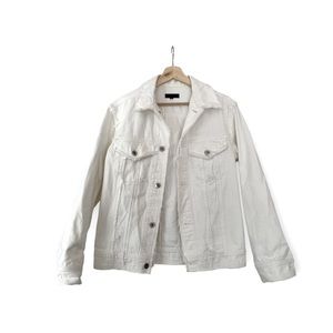 Japanese white denim jacket from Reats Tailor Zazous, made in Japan. Size Small